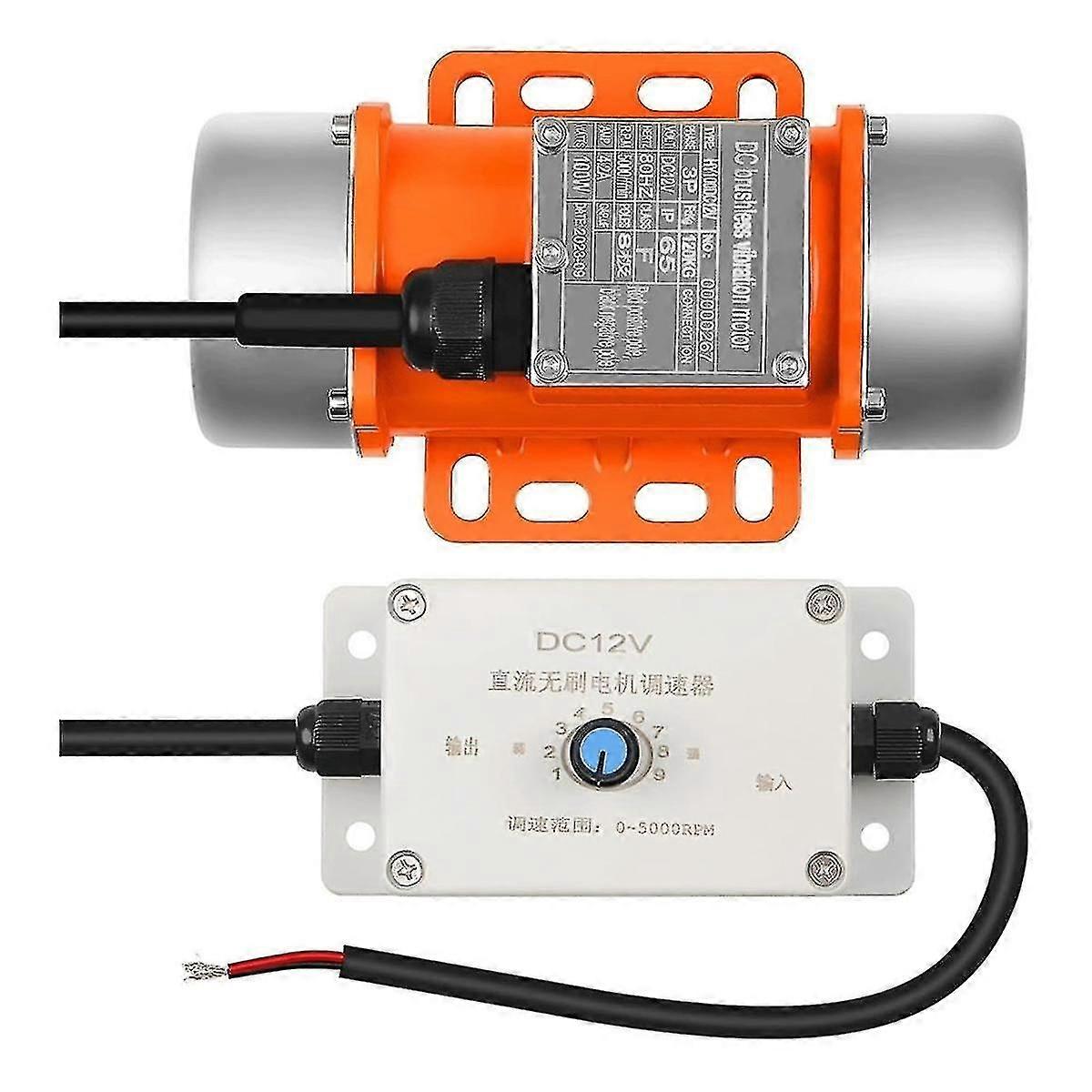 Vibration Motor For Salt Sand Applicator And Concrete Mixer 5000rpm 100w Dc12v Aluminum Housing Con