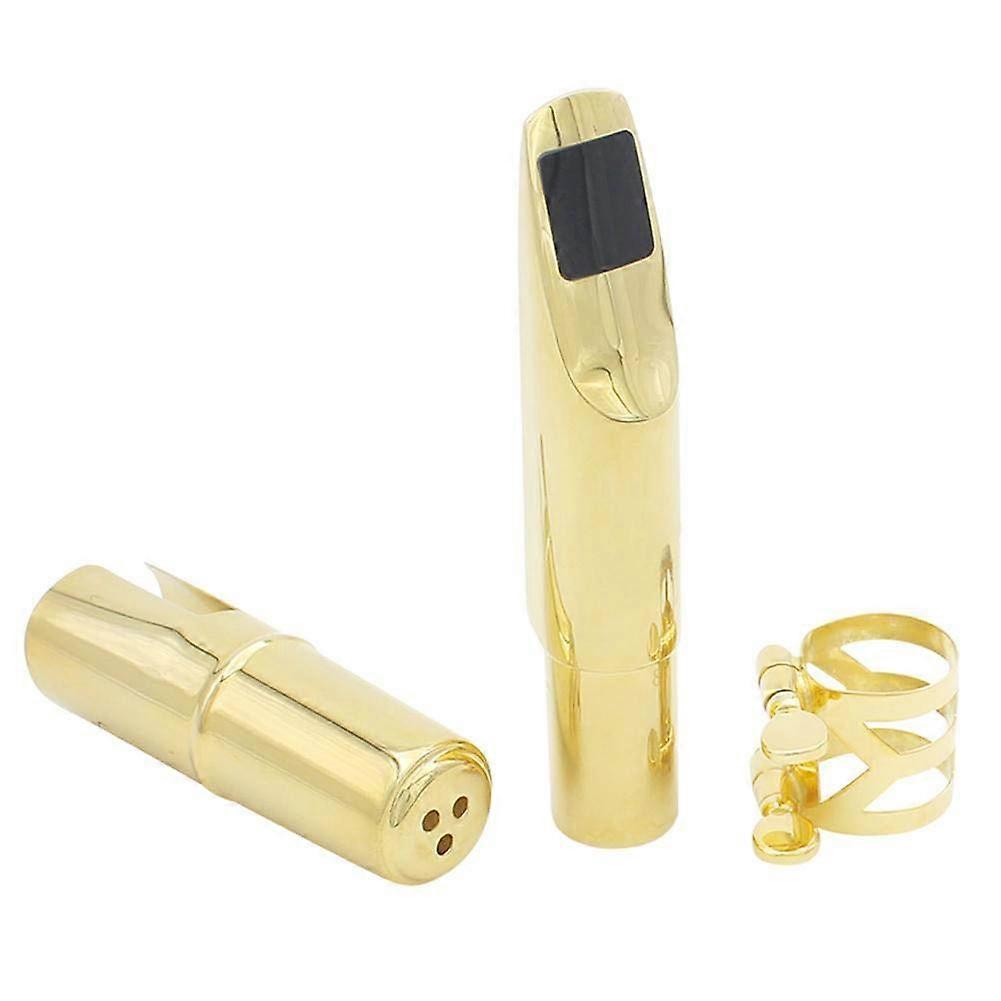 Sax Mouthpiece, Jazz Alto Saxophone Metal 8C Mouthpiece with Patches Pads Cushions Ref: 5044