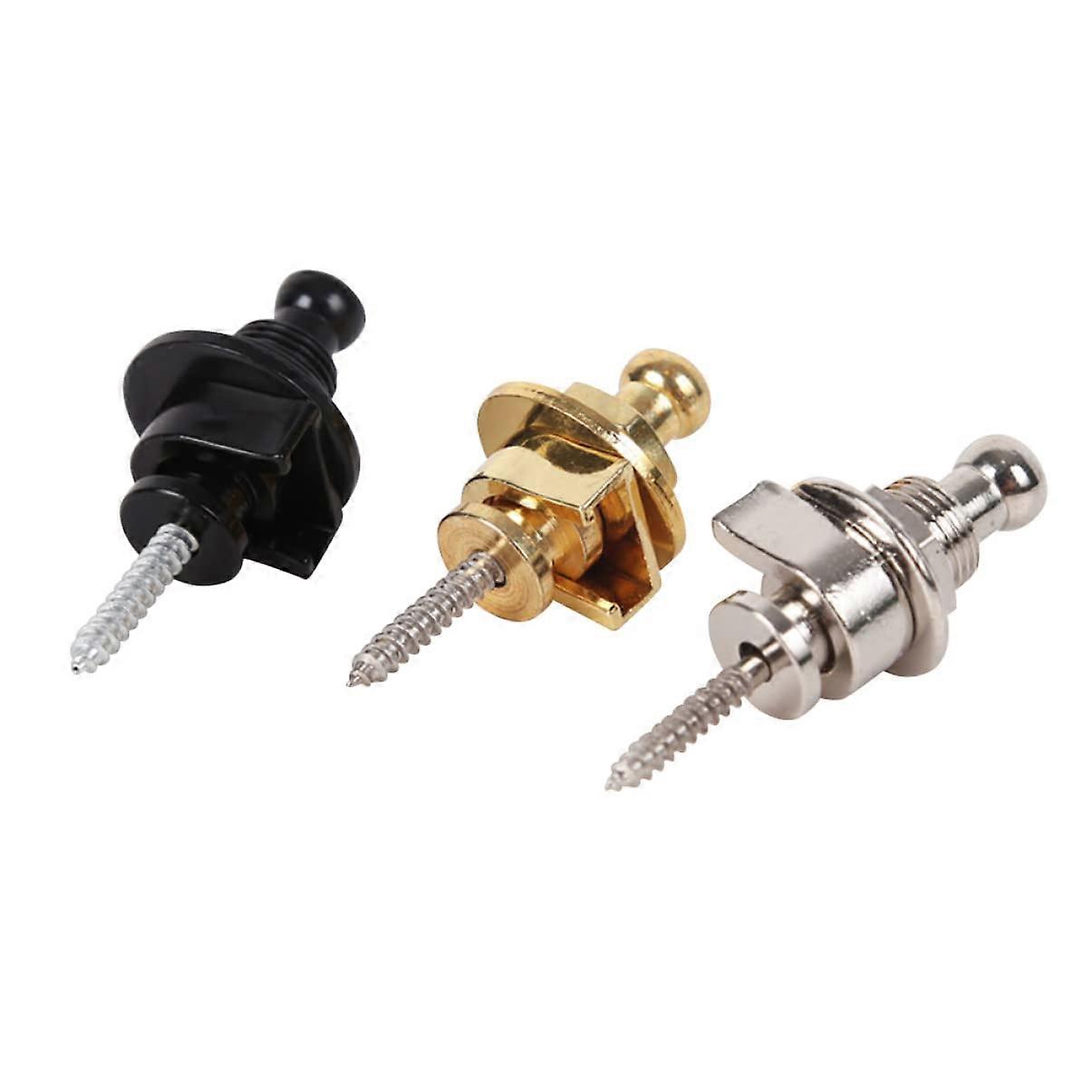 Guitar Strap Locks 6 Pack Metal Button Bass Guitar Strap Blocks Compatible With Most Straps