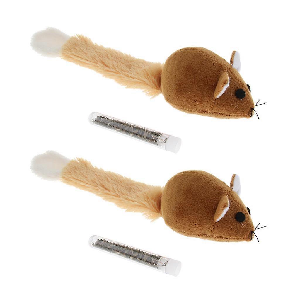 2Pcs Cat Kitten Pet Soft Mouse Mice Activity Toy Play Fun Training
