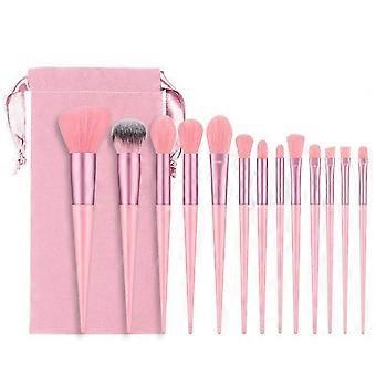 13Pcs Make-up Pinsel Set Kosmetikpinsel Weiche Faser Foundation / Kontur / Verblendwerkzeuge mit Samt Pou