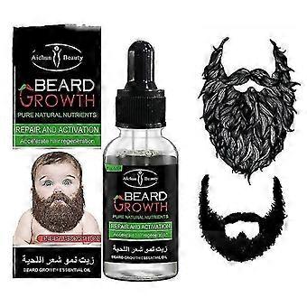 Soro de Barba de Crescimento Rápido Bigode Cabelo Facial Preparação Óleo de Crescimento de Barba Para Homens