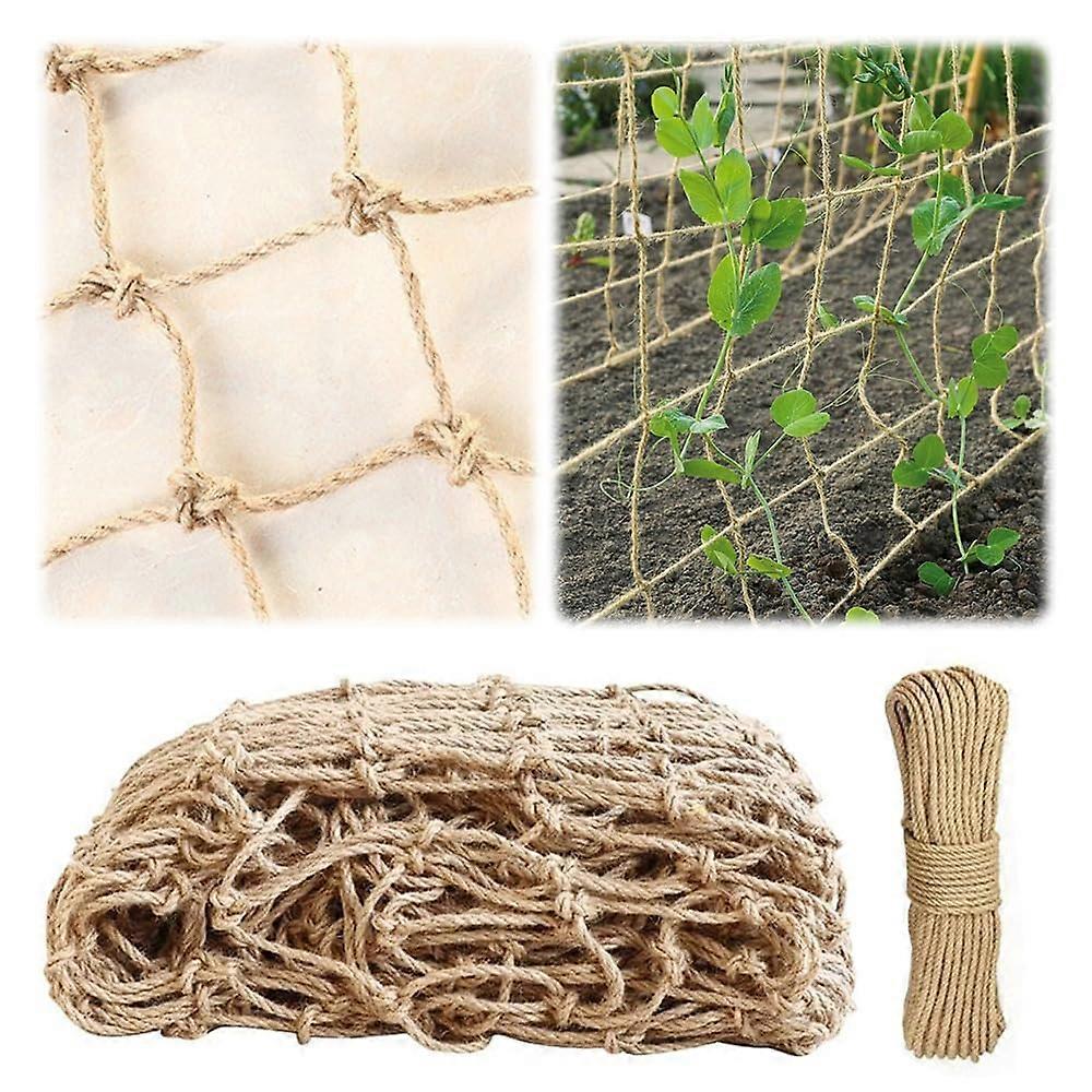 Plan Support Jute Net for Climbing Plants - Durable 2x3m Natural Fiber Trellis Netting for Indoor and Outdoor Use