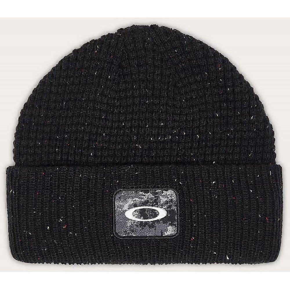 Adults Oakley Ellipse Patch Waffle Beanie / Blackout / ONE