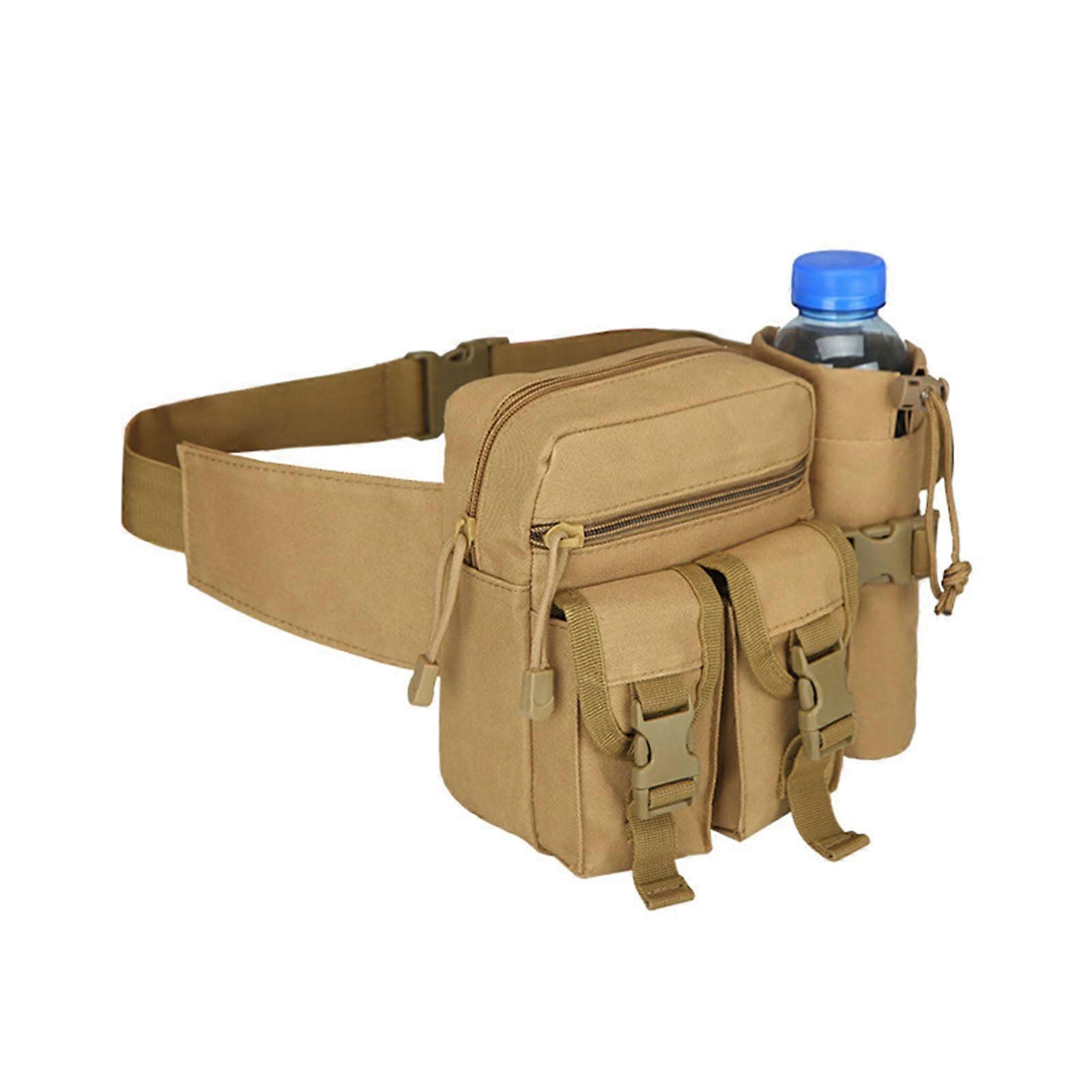Tacticals Hip Bag With Water Bottle Holder Outdoor Waist Pack For Cycling Camping Climbing Hiking Running Mud Color