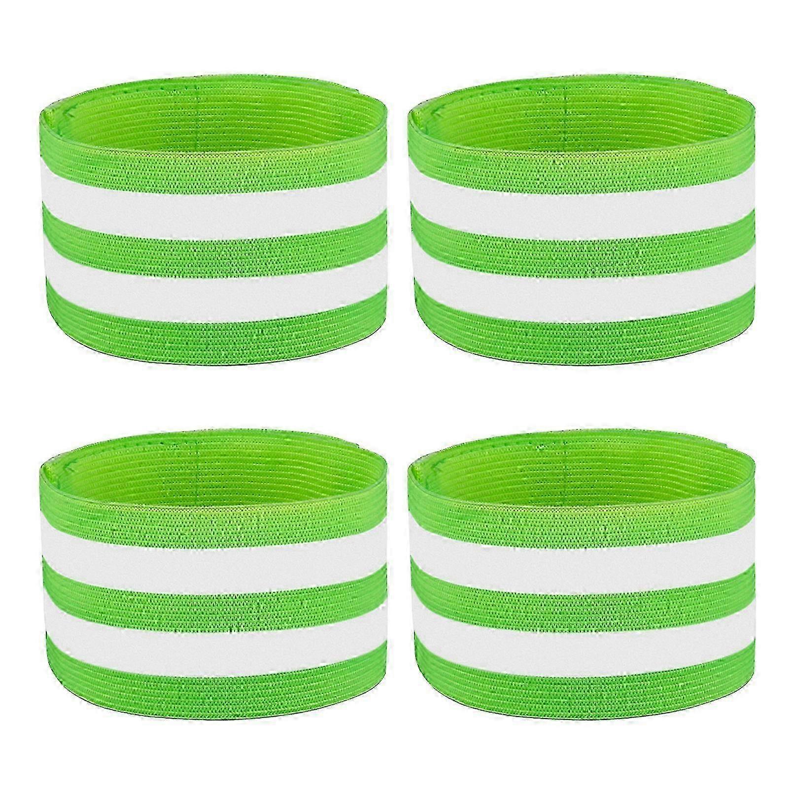 4Pcs High Elastic Reflective Bands with High Visibility Adjustable Fastener Tape Design for Cycling and Jogging, Strong Reflective StripsCom