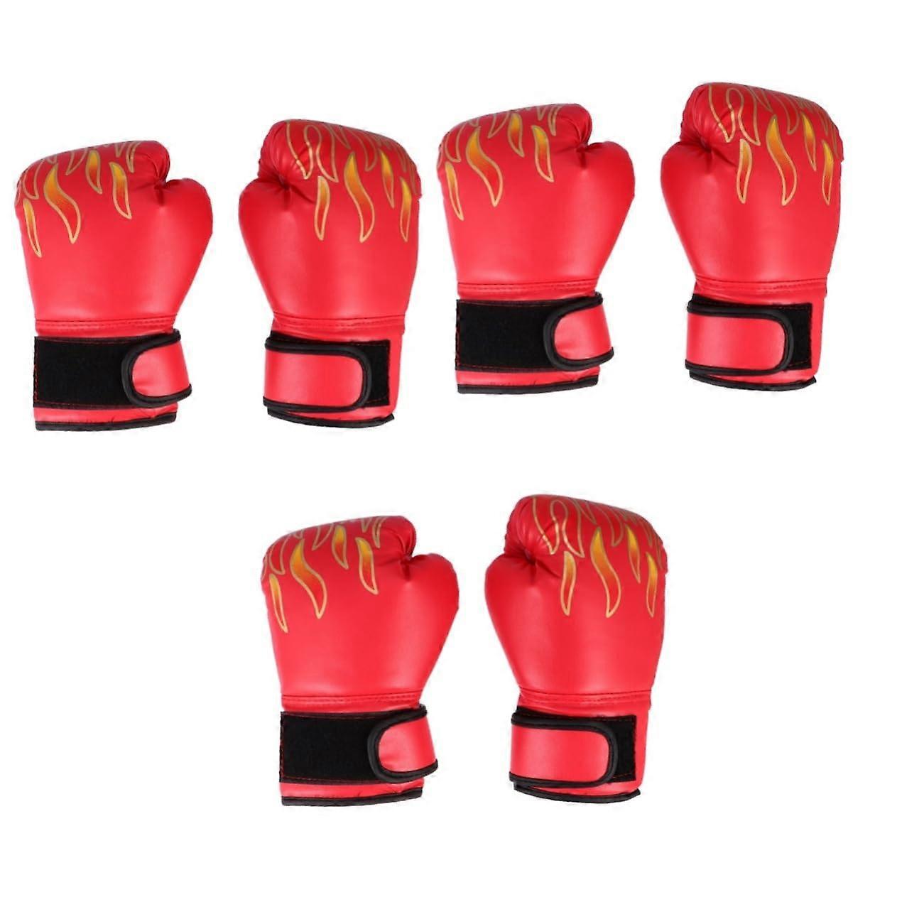 Pack of 3 Boxing Gloves for Training Gloves Red
