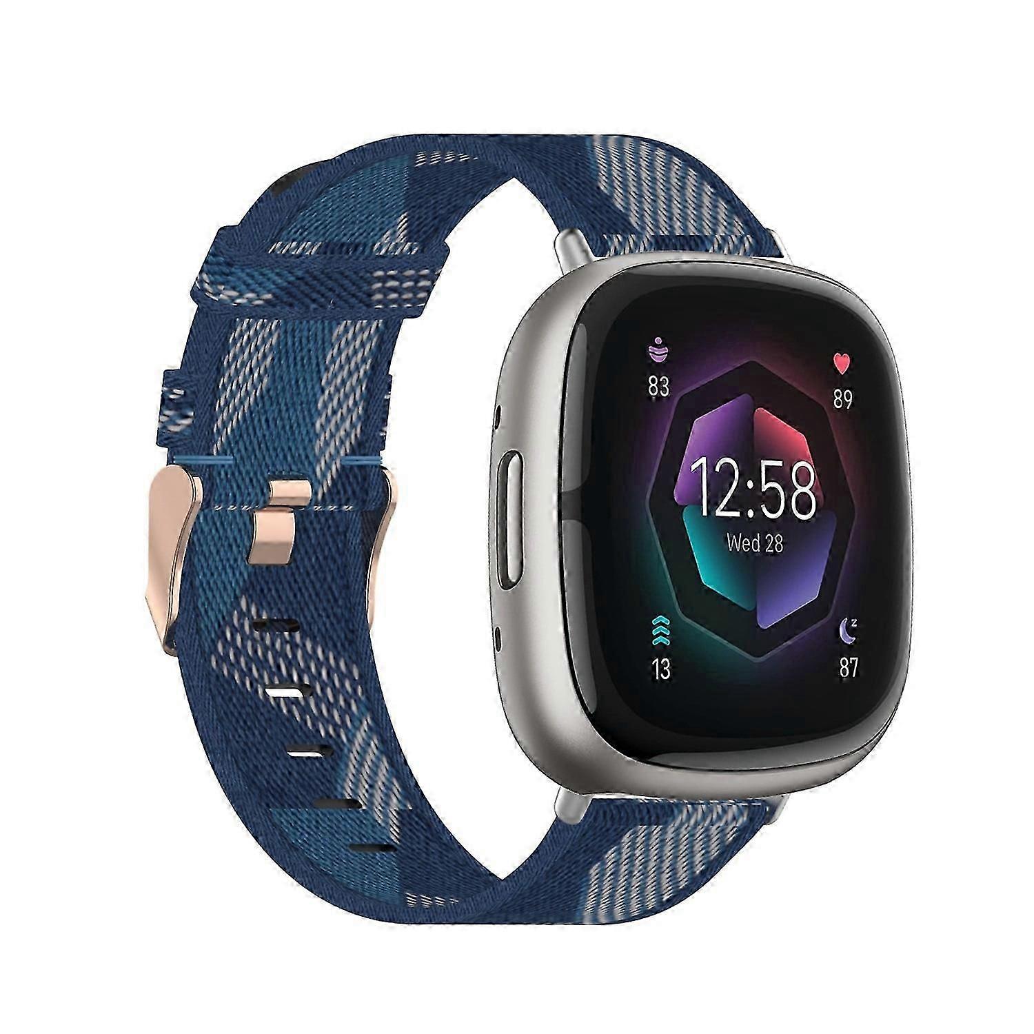 Weave Canvas Watch Band For Fitbit Sense For Fitbit Sense