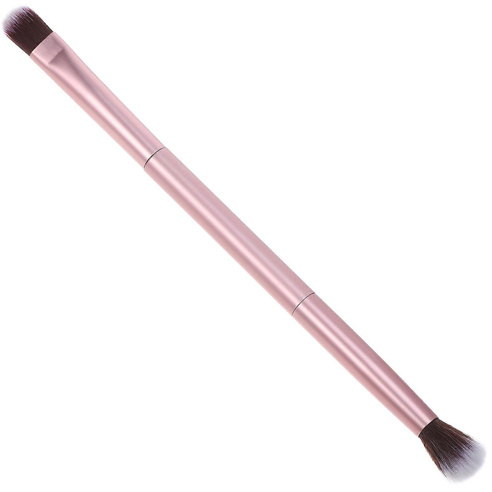 Double Ended Cosmetic Brush for Women – Premium Bristles, Durable Handle, Dark Matted Golden, for Eyeshadow & Eyebrow Application, Travel & Daily Use