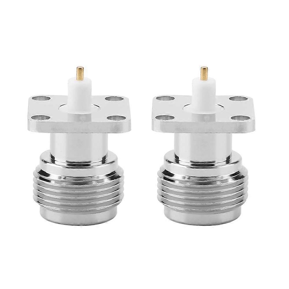 2 Pack N Type Female Jack RF Coaxial Panel Mount Connector with 4 Hole Flange 17.5