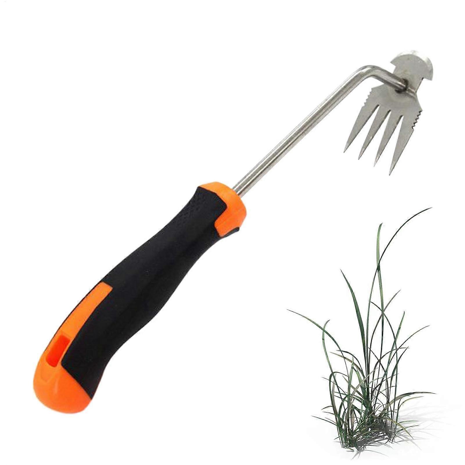 Weed Puller Tool, 4 Teeth Garden Tool, LShape Crack Sickle, Upgraded Weeder for Vegetable Gardening Backyard Farm