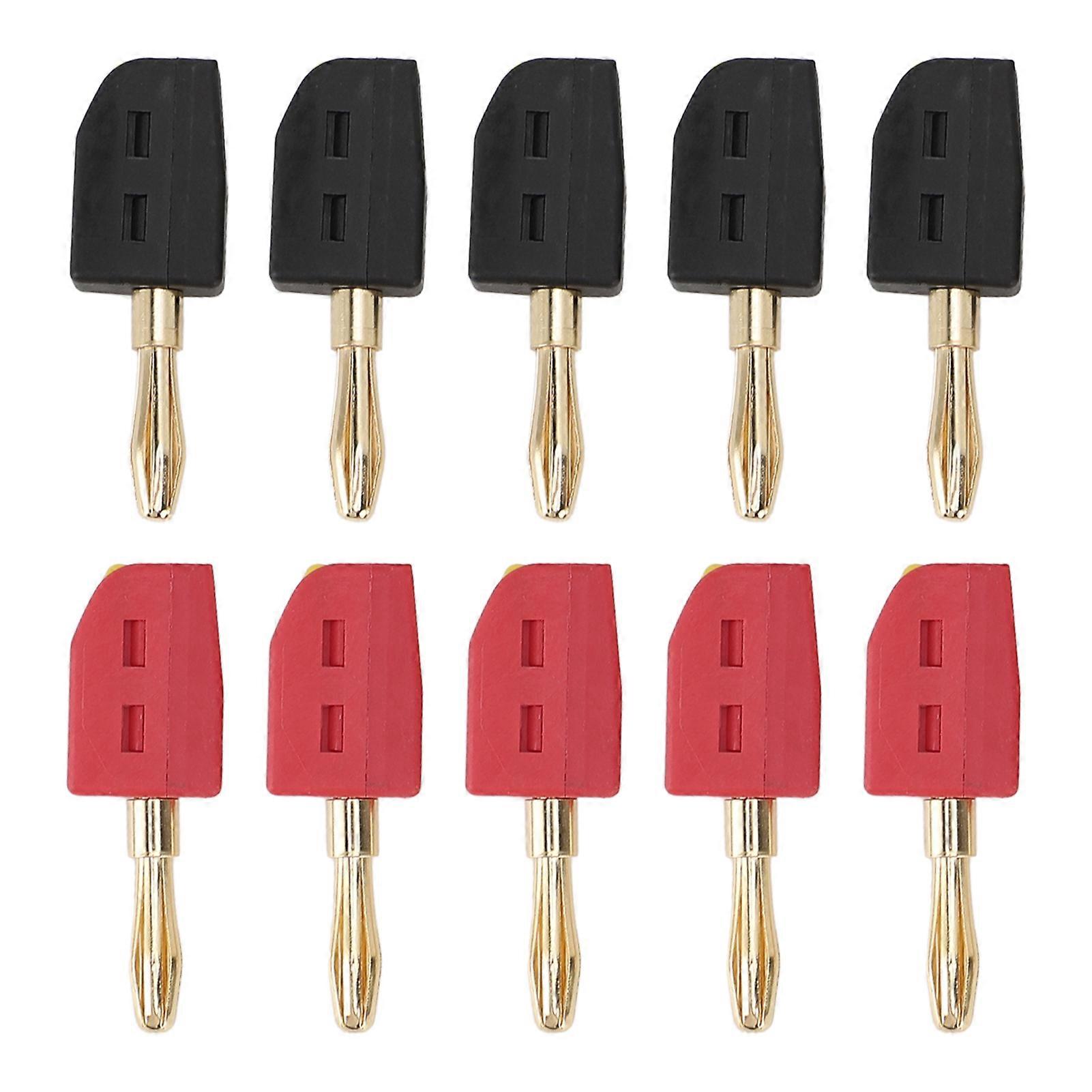10 Pcs 4mm Banana Plug 32A Gold Plated Brass Quick Connect Banana Connector for Testing Equipment