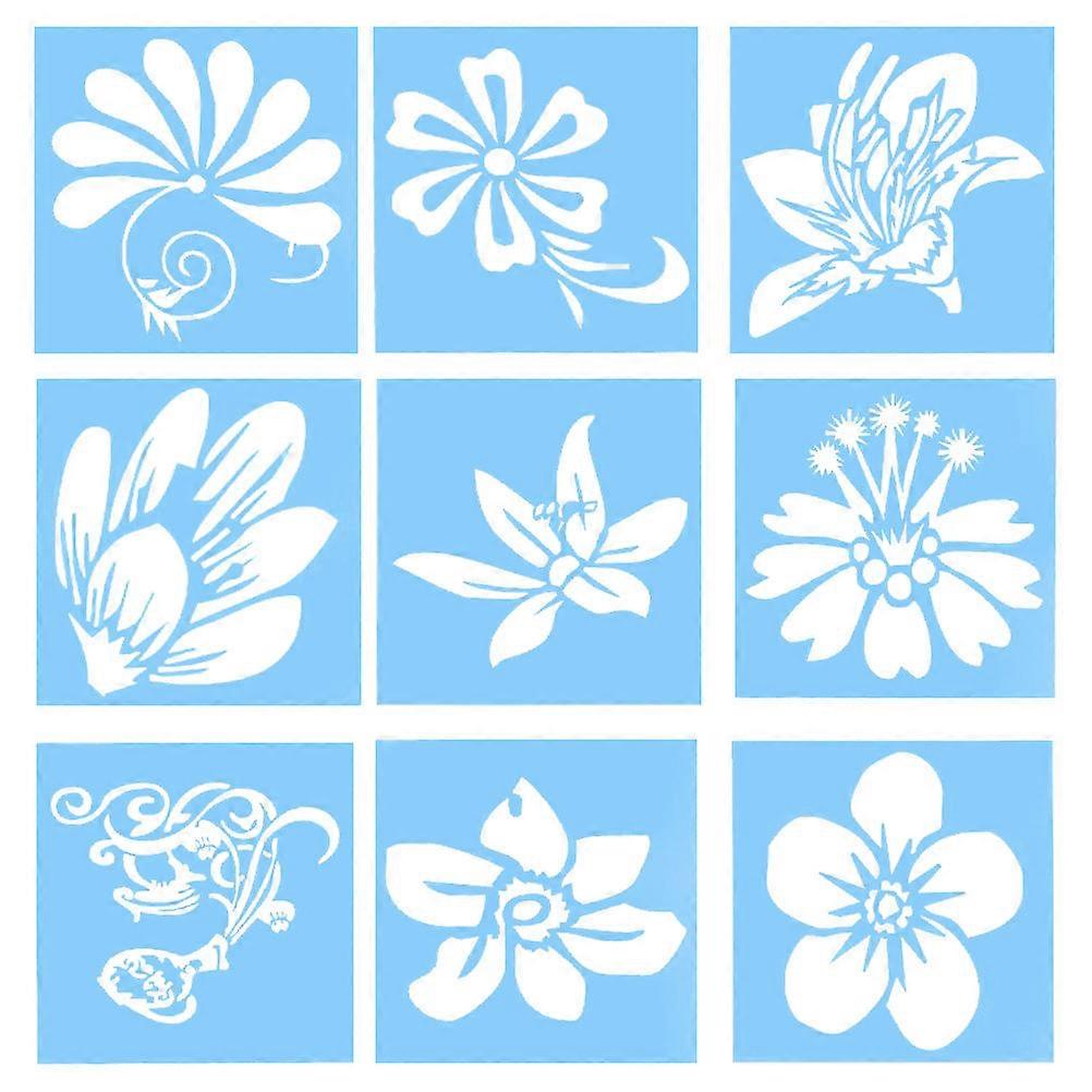 Kids Paint Stencils Small Stencils Diaries Art Tools Simple Painting Template 9Pcs