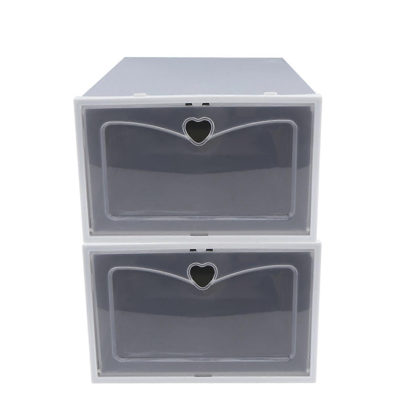 Drawer Type Shoe Box Shoes Storage Case Household Use Moisture-Proof 33x23x14cm 2Pcs