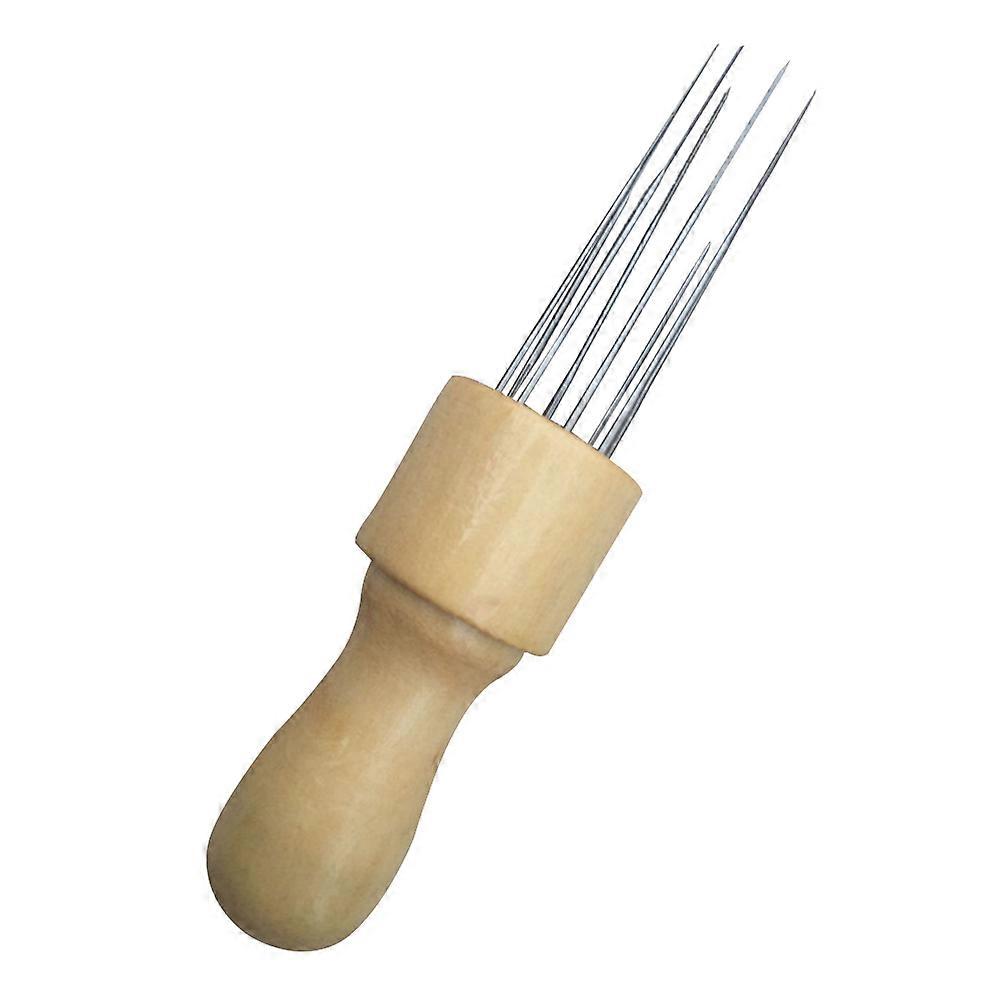 Wool Felting Needle Tool Set with 8 Needles and Wooden Handle Punching Felt Tool for DIY Art Handwork Starter Kit