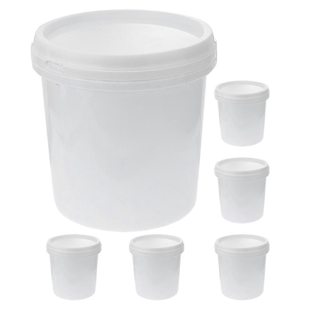 Small Plastic Bucket Portable Handle Bucket Storage Sealed Container Carrying Bucket 6Pcs