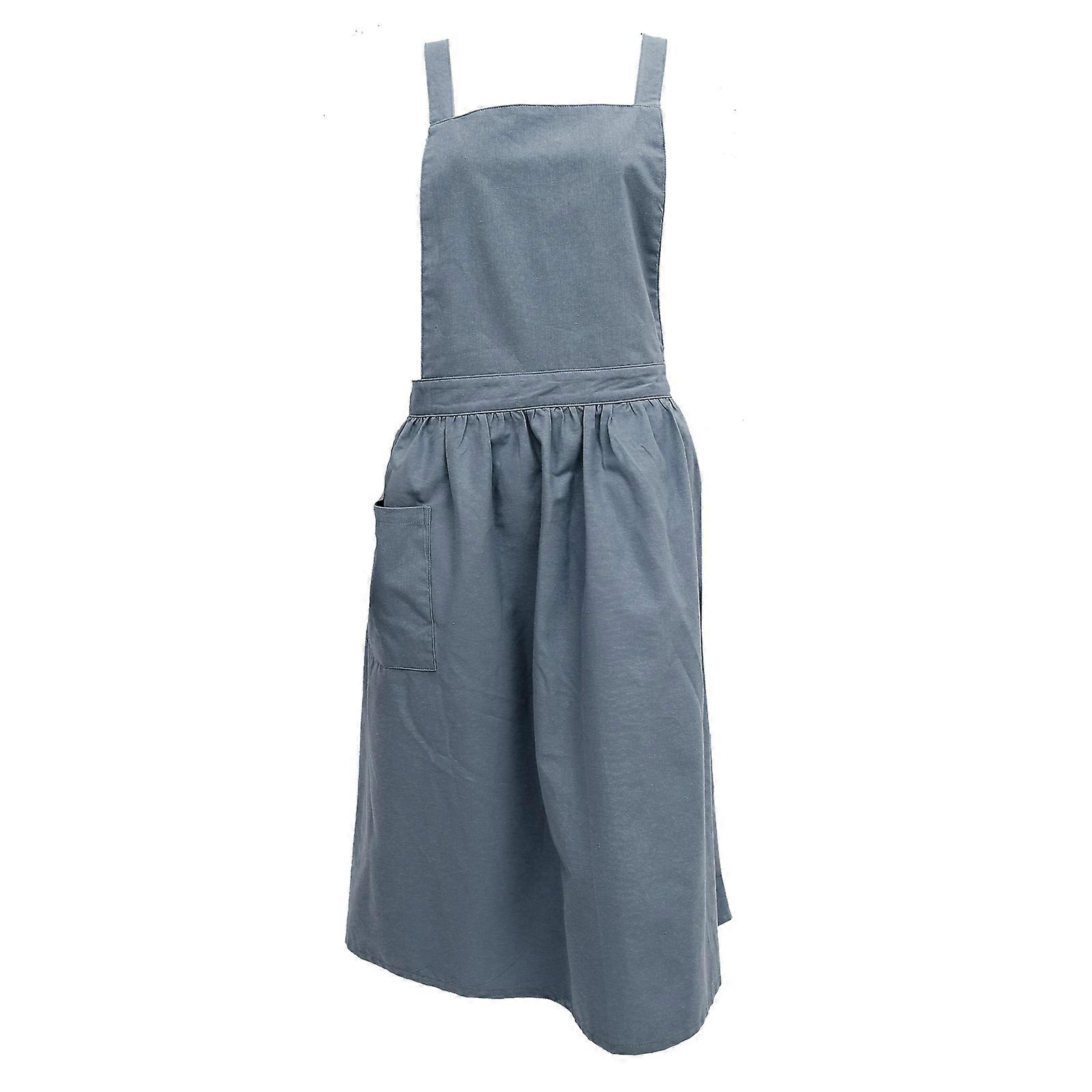 Breathable Material Apron For Kitchen Grilling Nordic Style Cotton Linen 100.00X85.00X0.20cm 1Pcs