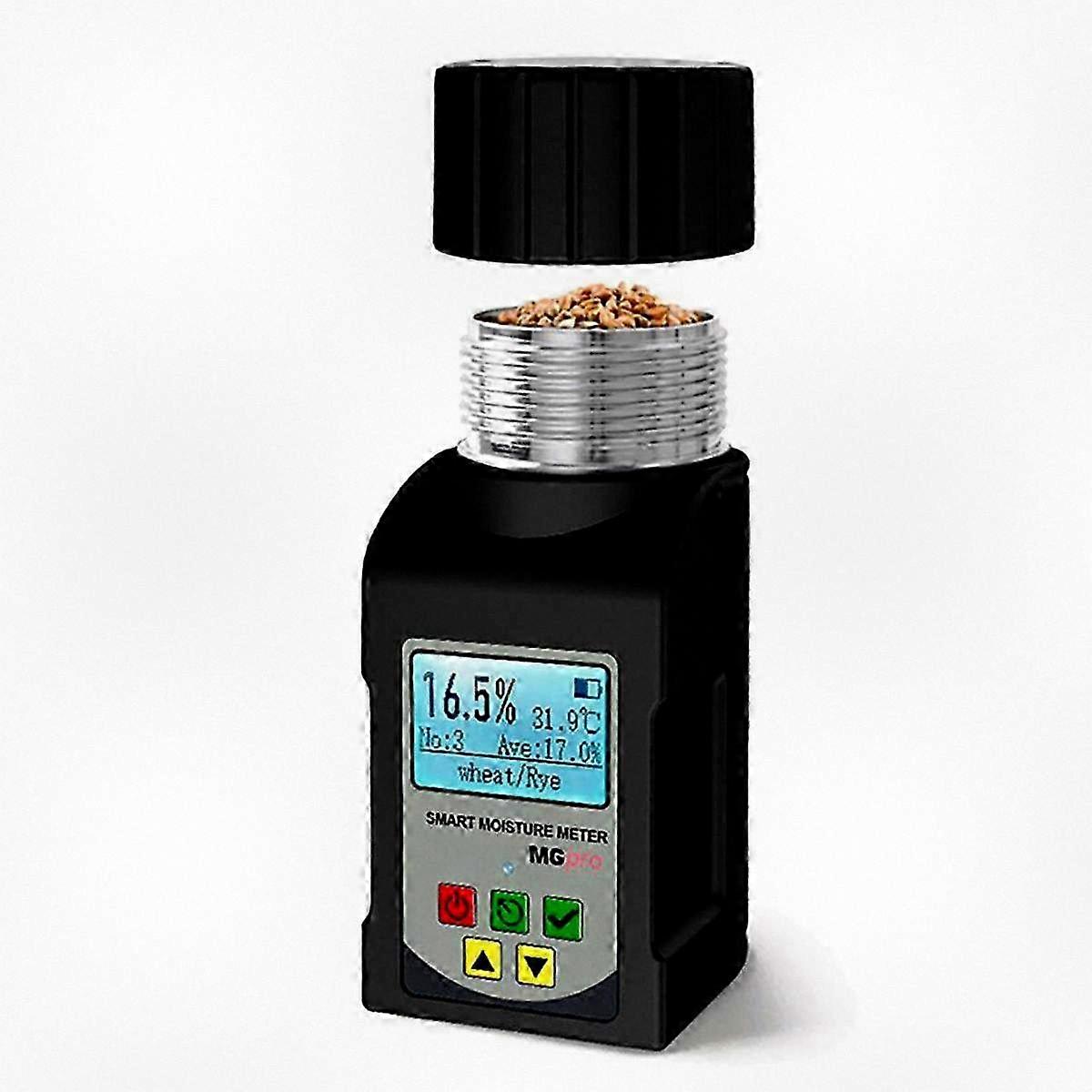 5-in-1 Portable Grain Moisture Meter for Wheat Bean Peanut, Smart Humidity Tester with 25 Grain Types, Handheld Moisture Detector