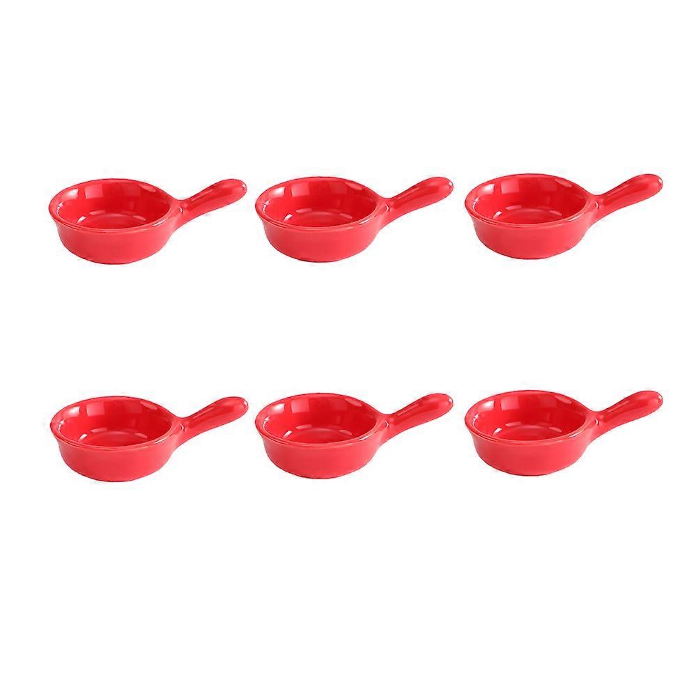 Small Sauce Bowls Mini Sauce Dish Rounded Ceramic Easy to Clean Pouring Sauce Restaurant 9.5x6cm 6Pcs