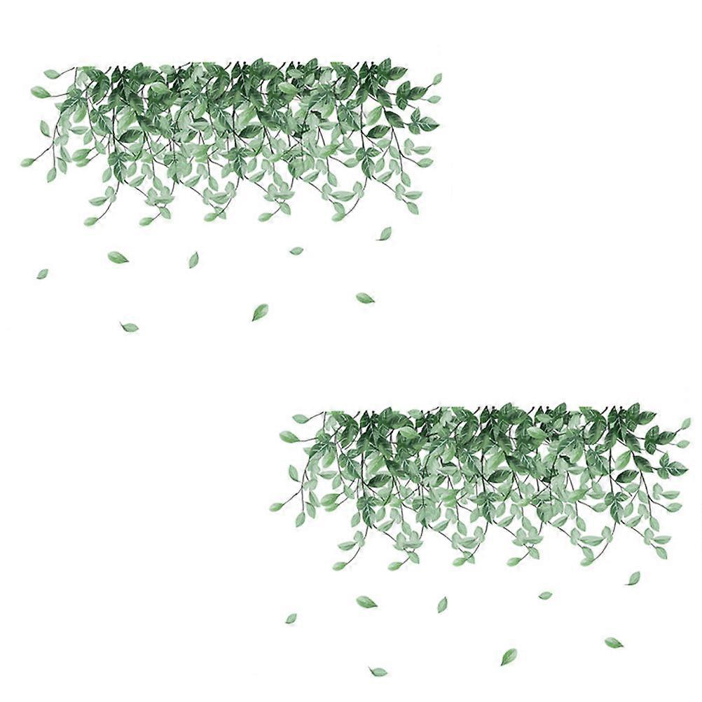 Decorative Wall Stickers Leaf Pattern Wall Decal Art Room 90x30cm PVC 2Pcs