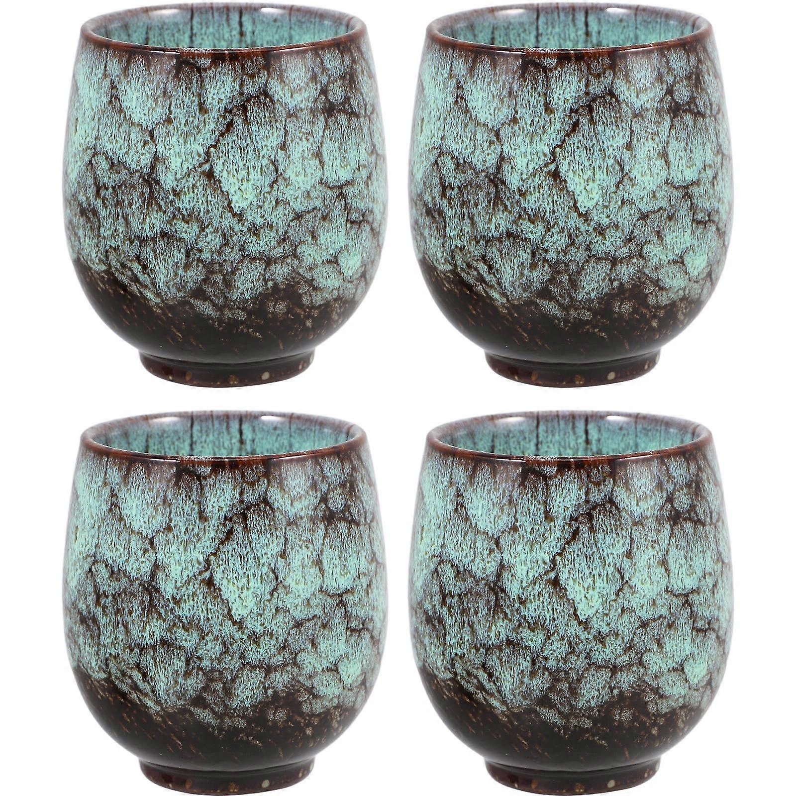 Porcelain Kung Fu Tasting Cup Ceramic Tea Cups Chinese Tea Cup for Tea Room Daily Use 4Pcs