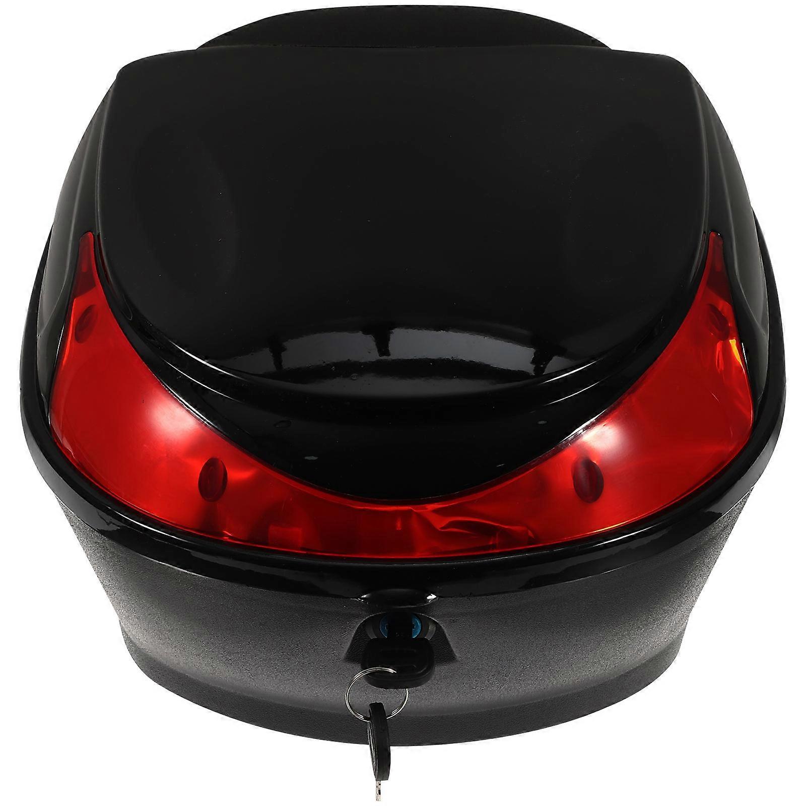 Motorcycle Rear Storage Case Black Scooter Tail Bag with Secured Lock Buckle for Theft Protection Travel Use
