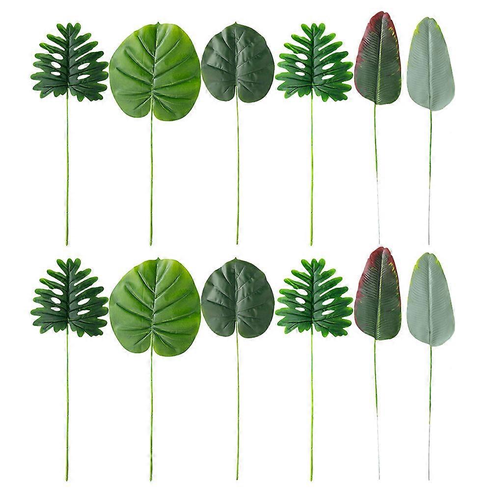 Decorative Spring Taro Leaf Imitated Leaves Decor Home Decor 12Pcs