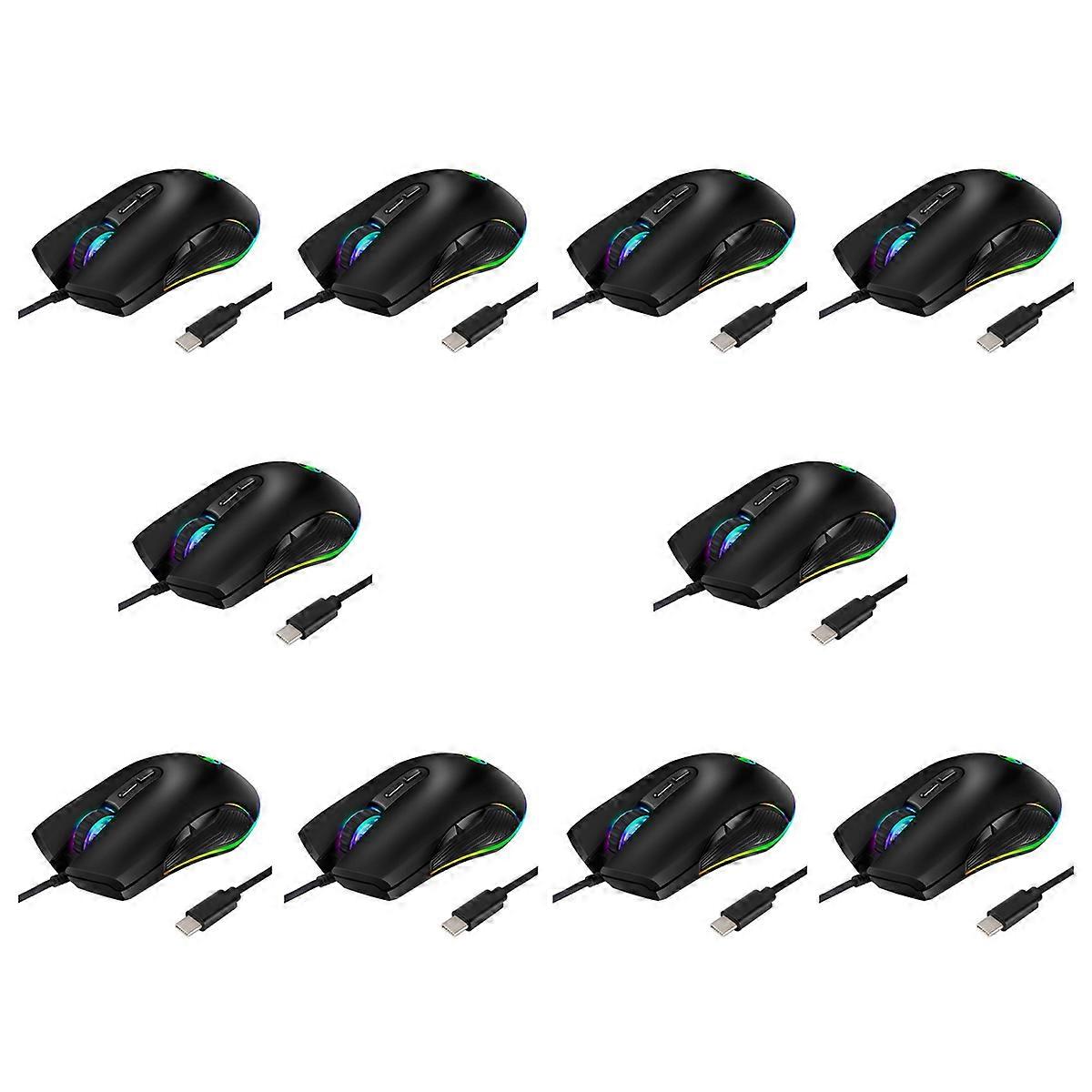 USB C Mouse Type C Ergonomic Wired Mouse RGB Gaming Mouse