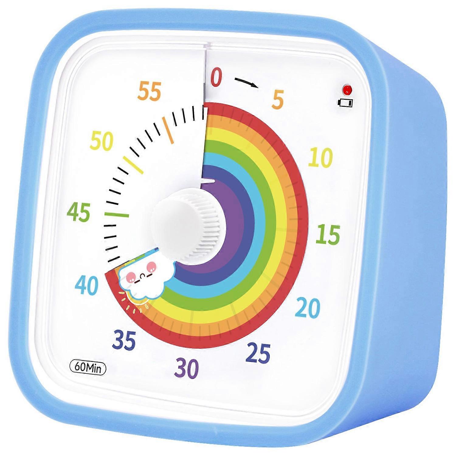 VT01 Visual Timer with Protective Case Rainbow Disk 60 Minute Countdown Timer for Kids and Adults (W