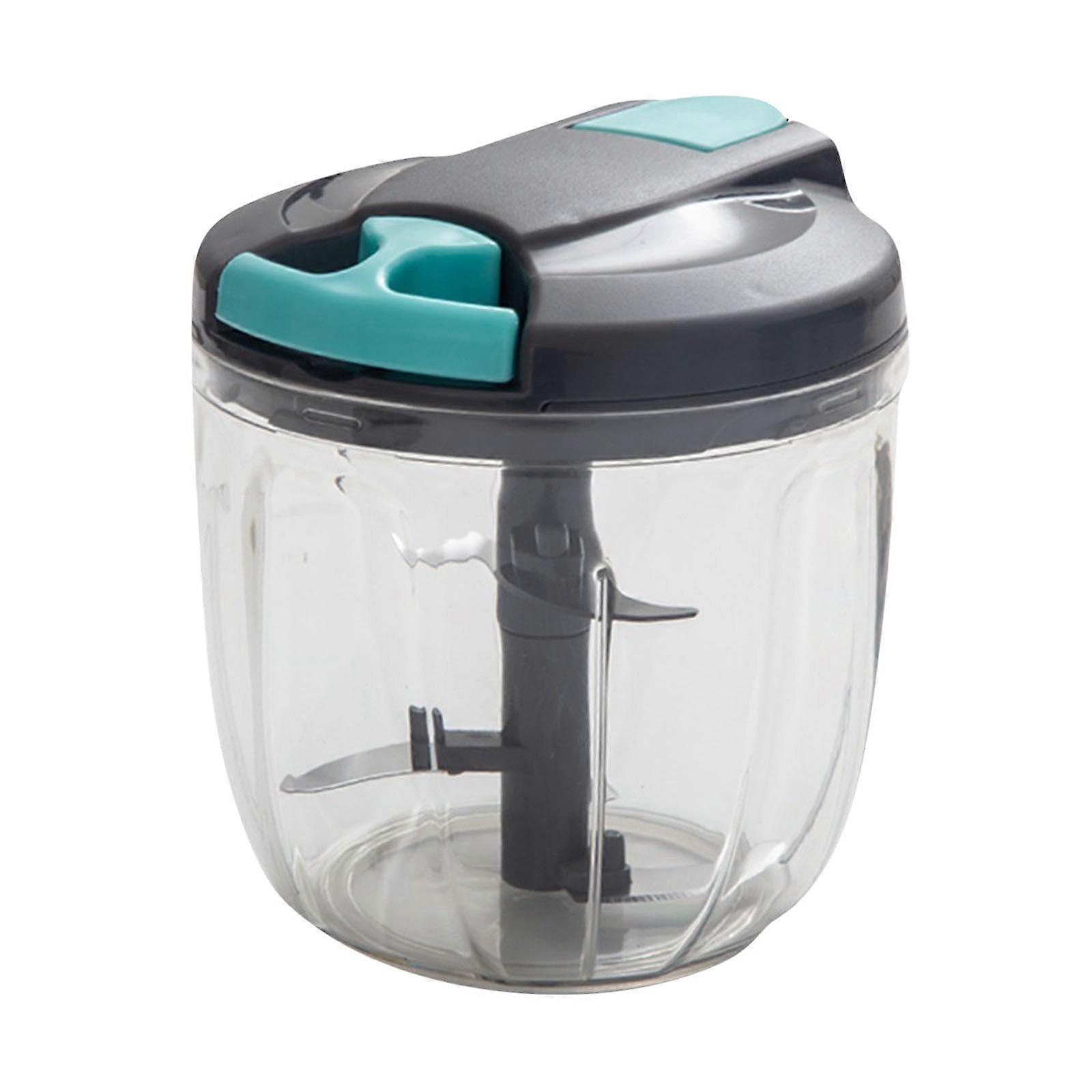 Manual Chopping Food Processor - Vegetable Masher, Garlic, Parsley, With 5 Slices (Grey, 900 Ml)