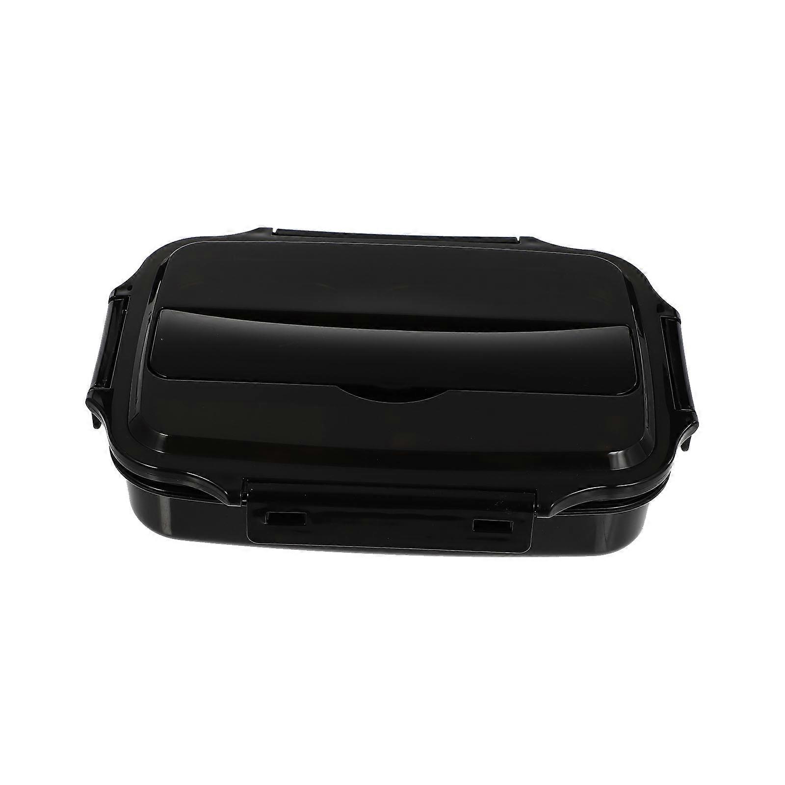 Stainless Steel Box Lunch Container Work Dust-Proof Rectangular Design 27x20cm 1Set