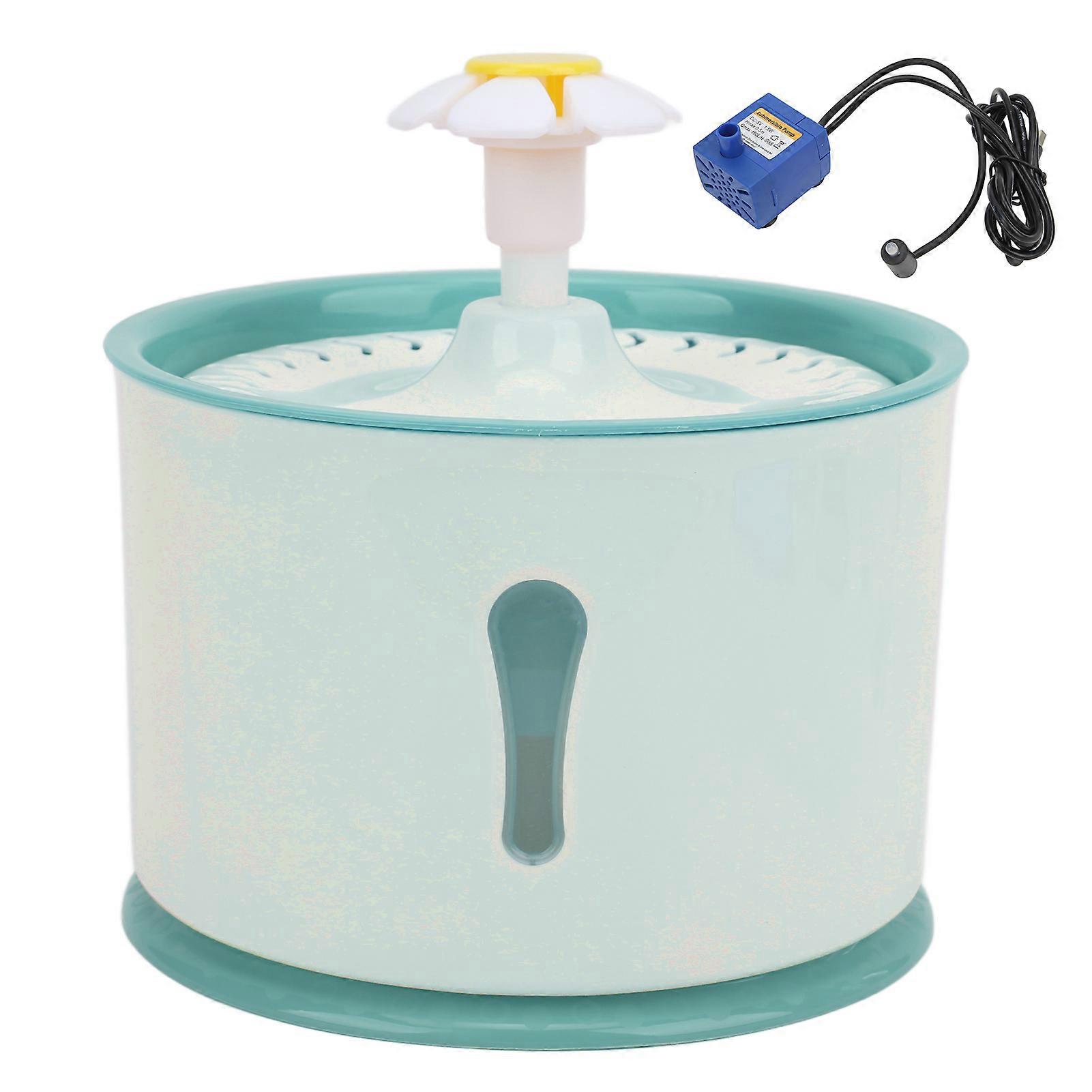 Pet Drinking Fountain Automatic Circulating Water Cat Smart Water Dispenser with Filter and LED Light 2.4LGreen