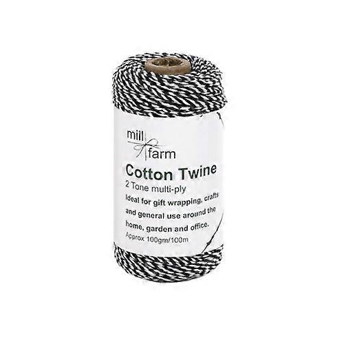 Mill Farm Cotton Twine Spool 2 Tone Black/White 100g/ 100m
