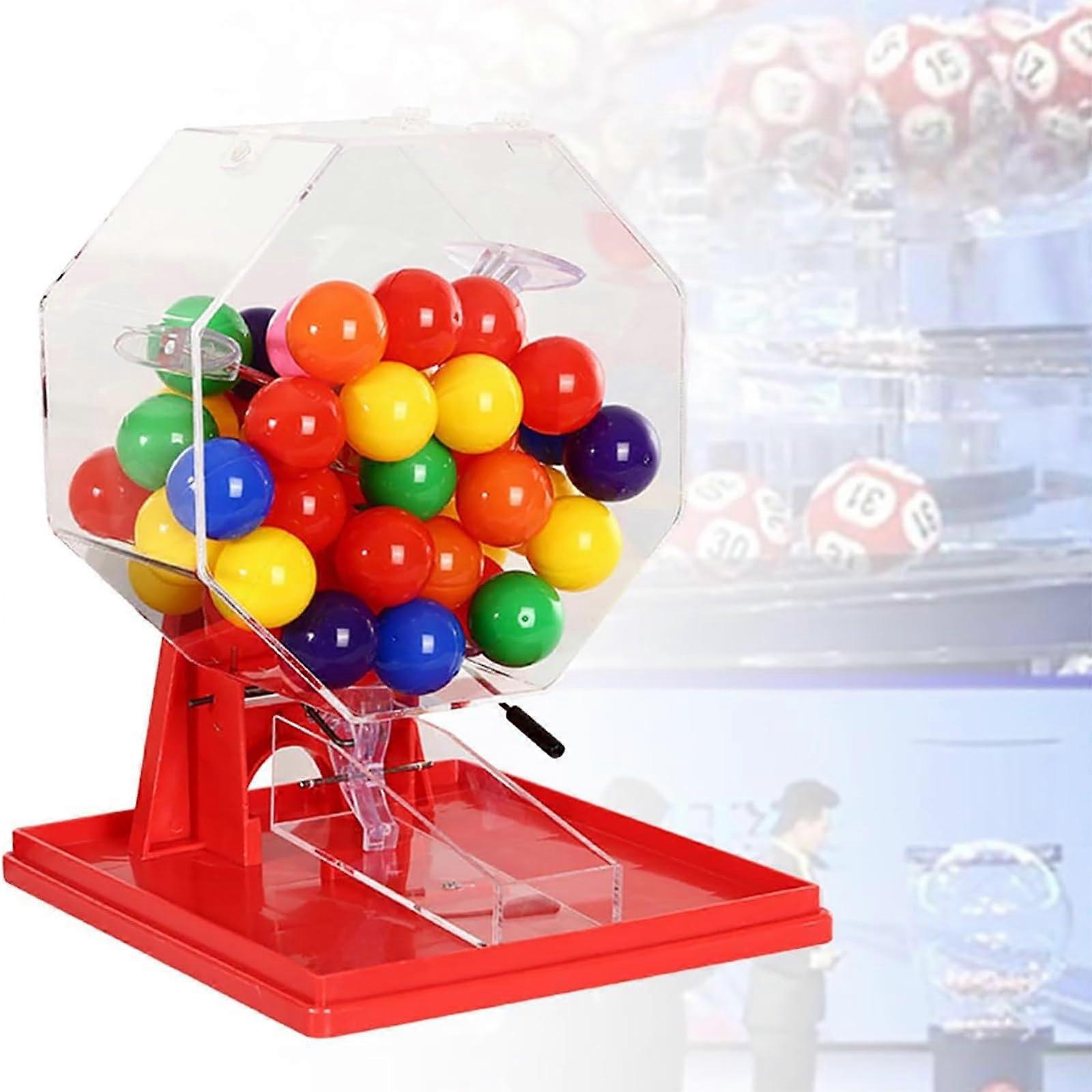 50piece manual lottery machine, ballhandcrank number selection, large acrylic bingo cage