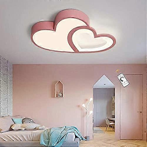 Modern Ceiling Light LED Dimmable Cartoon Chandelier Heart Universe Butterfly Pink