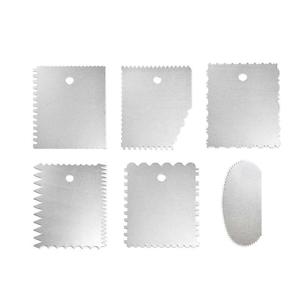 Cake Smoothing Plate Stainless Steel Multilateral Cooking Tools 6Pcs