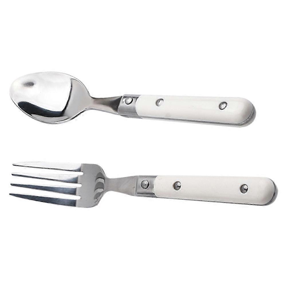 Toddler Eating Utensils Fork with Spoon Durable Kid for Dining Rooms 2Pcs