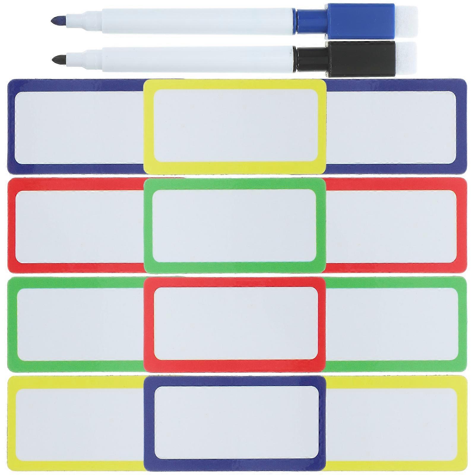 Magnetic Dry Erase Labels White Board Magnets Labels Office Use Rectangular Shape 5x2.5cm Erasable 20 Labels