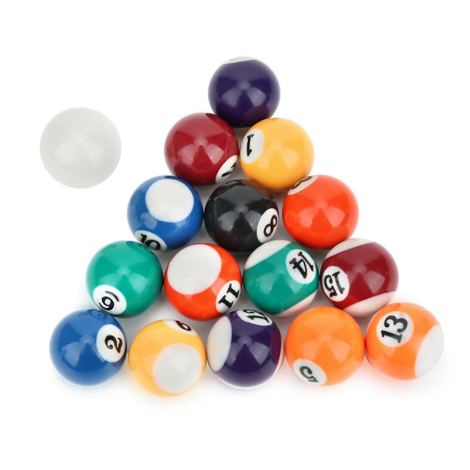 16PCS 32MM Eco‑friendly Resin Mini Children Billiard Ball Toy Pool Table Accesssory