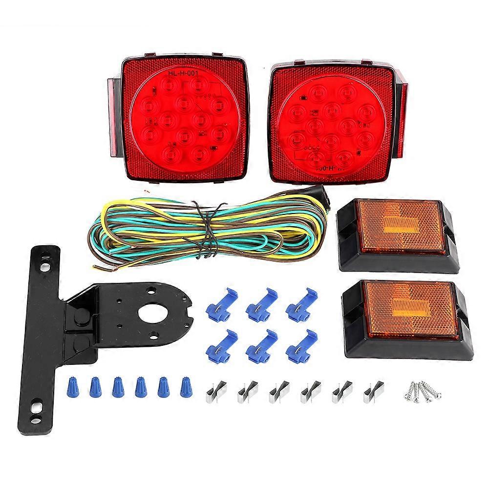 4pcs עמיד למים בהירות גבוהה 12v led אורות אחוריים מלבניים למשאית נגרר