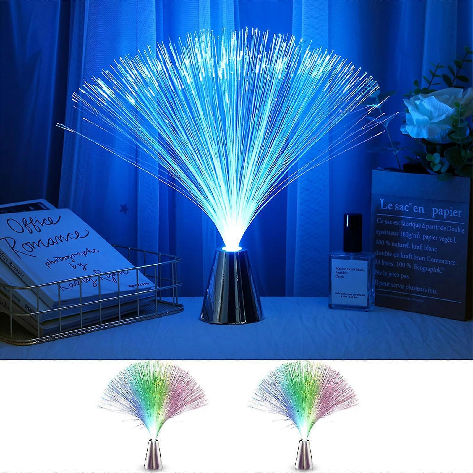 Fiber Optic LED Lamp Color Changing 2 Pack 7 Colors Mood Light for Party