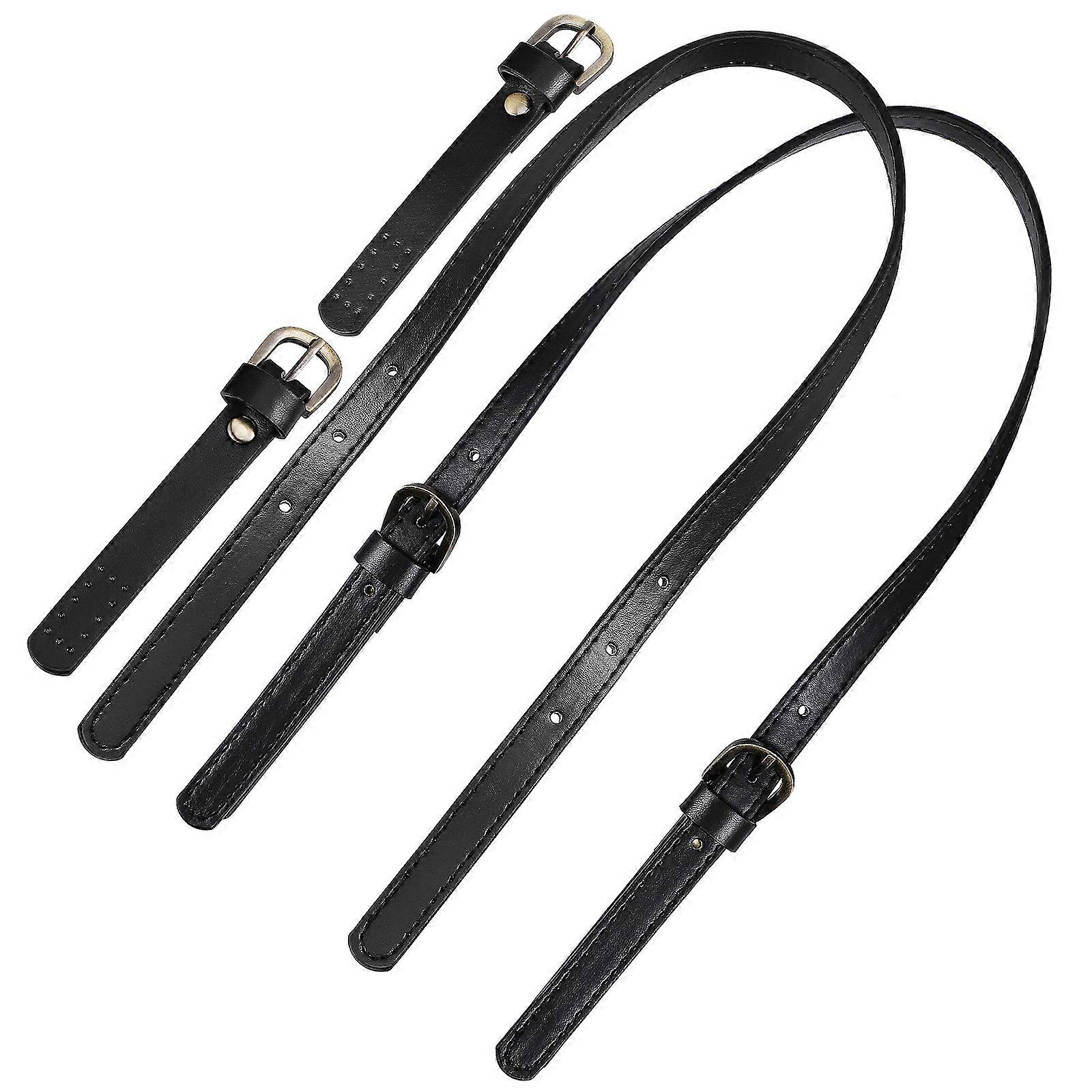 Black Purse Strap Adjustable Length Bag Handle 2Pcs for