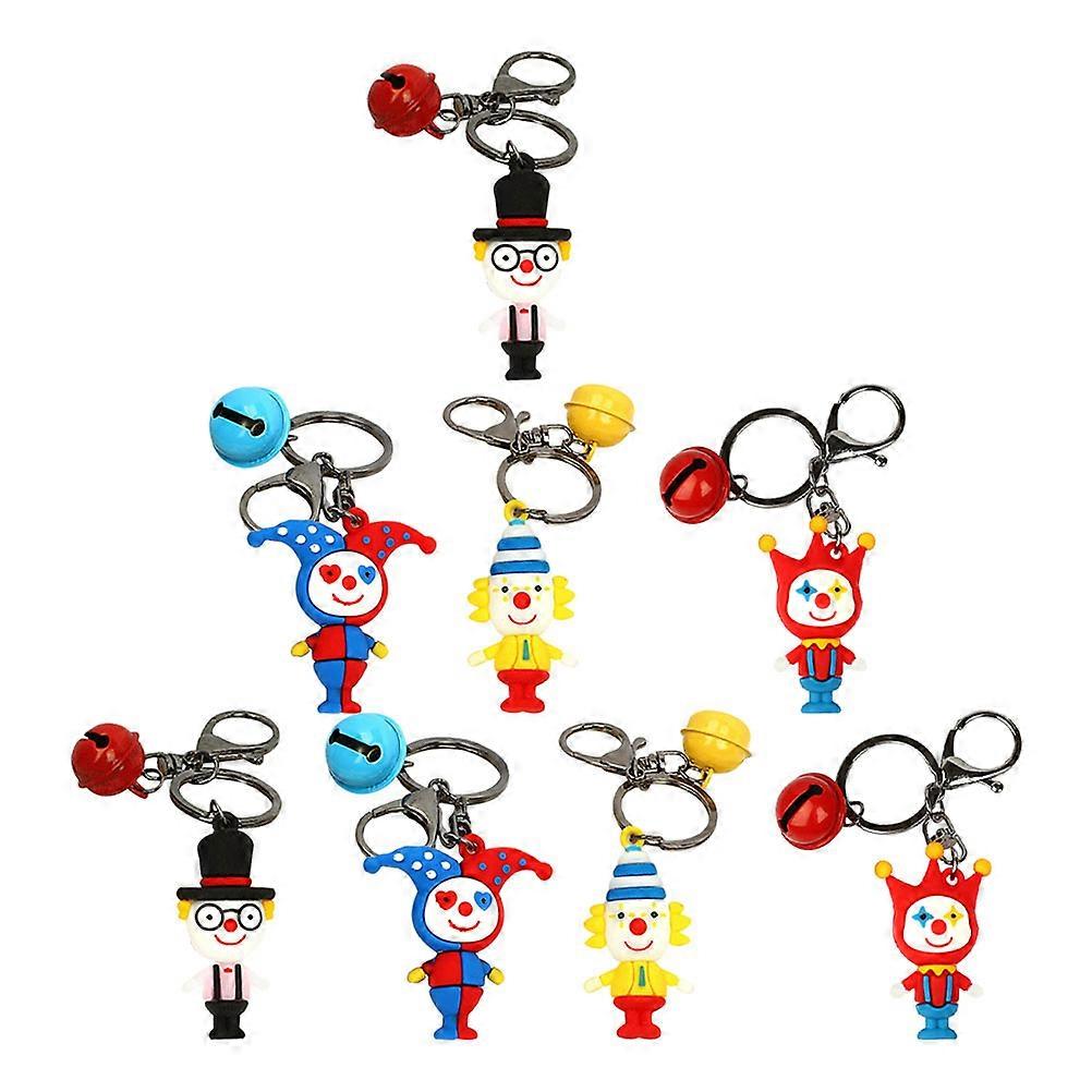 Clown Shape Key Chains Friends Gifting Multi-Function Hanging Clown Key Rings 10.60x3.50x0.60cm 8Pcs