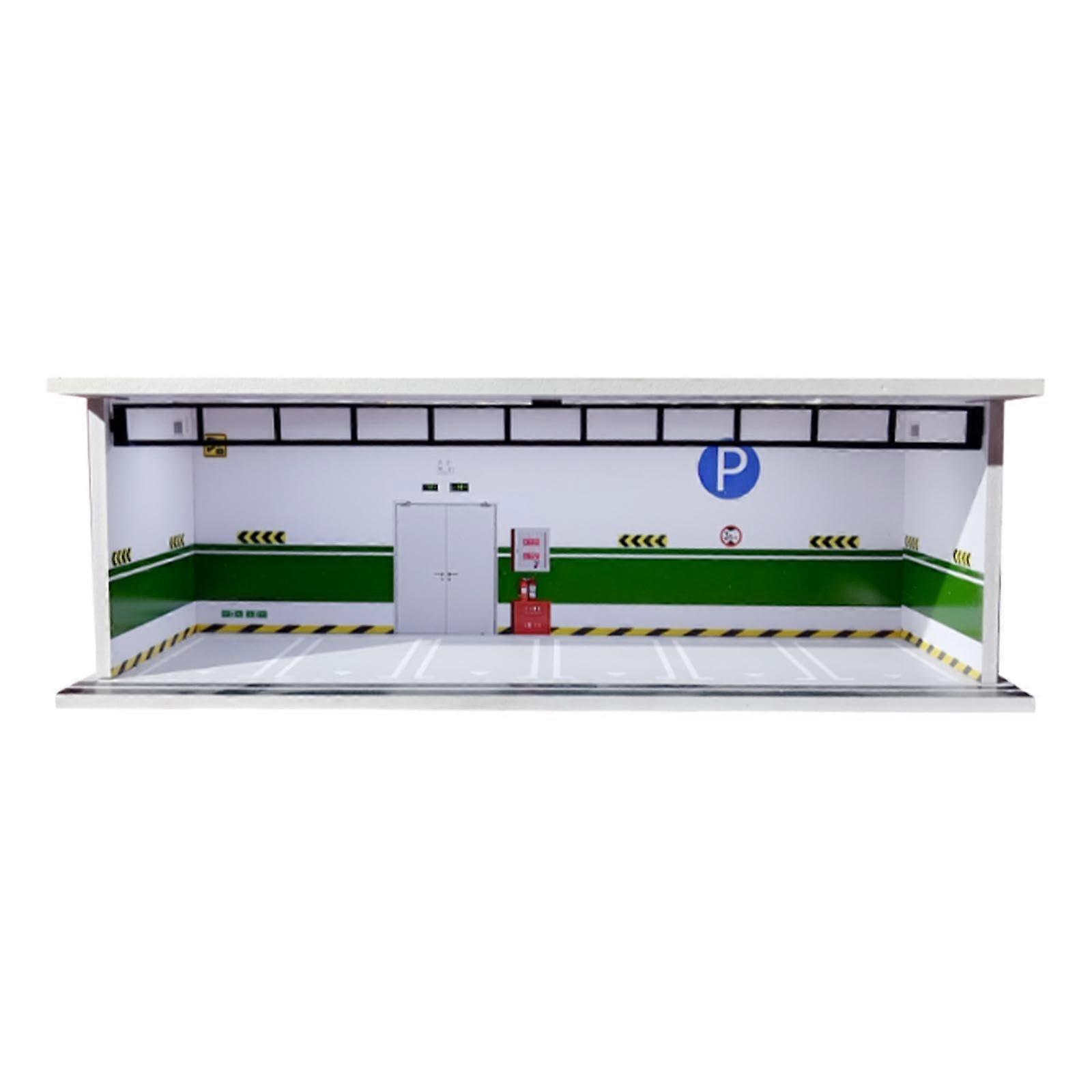 1/64 Model Car Display Case Window Organiser Garage Model Diorama Miniature Scene, Style B