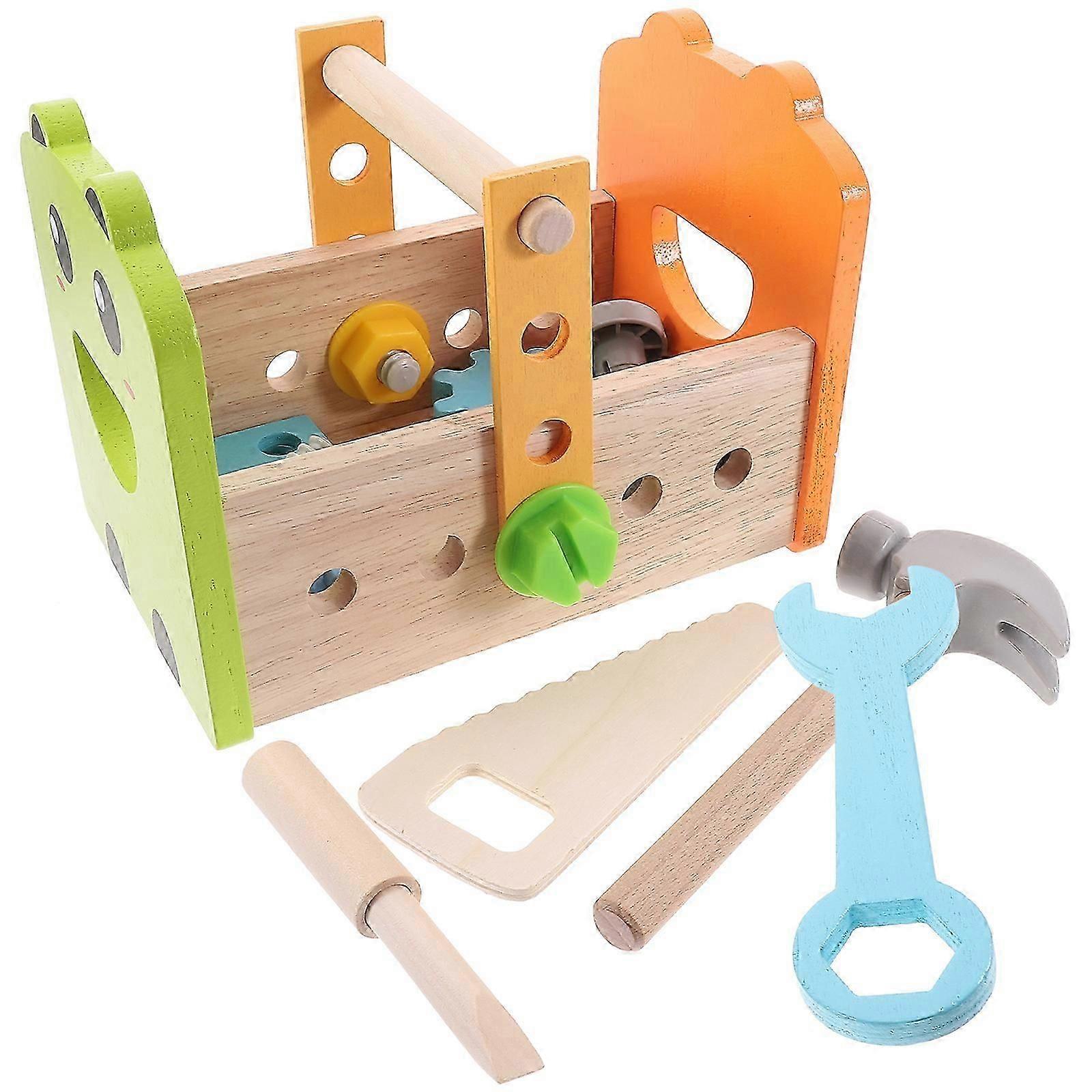 Kids Learning Toy Tool Set Toddler Toys Assembling Disassembling Creativity Development Wood 1Set