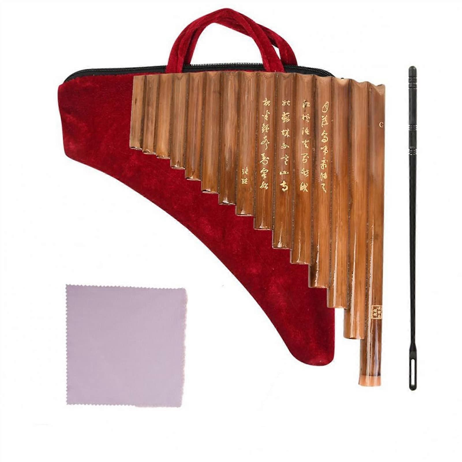 15Pipe Pan Flute Woodwind Instrument for the Left Hand, Accurately Tuned