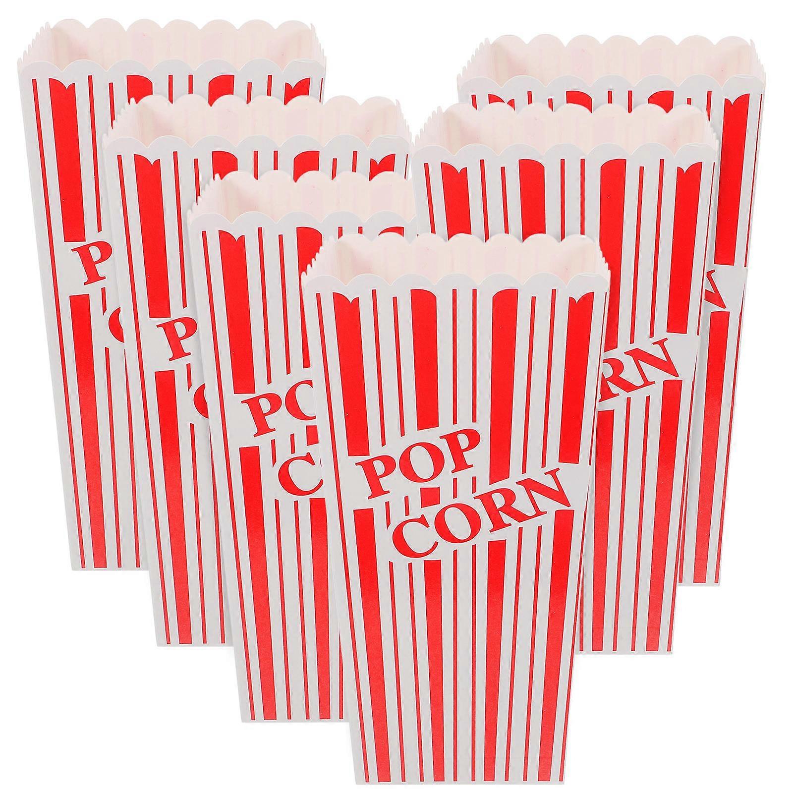 Party Decoration Popcorn Boxes Popcorn Cups For Party Multi-Colored Stripes 7.47X3.93X3.93in Family Gathering 6Pcs