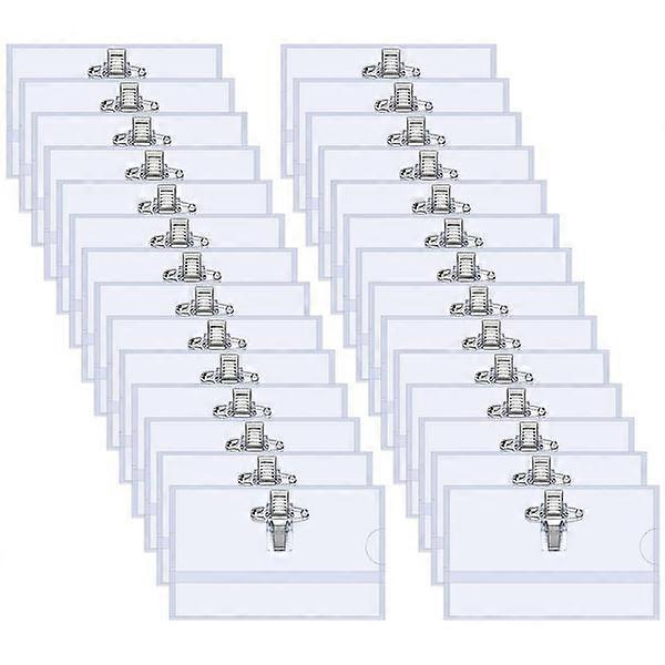 Pack of 100 name tags 90x56mm transparent name tag for.