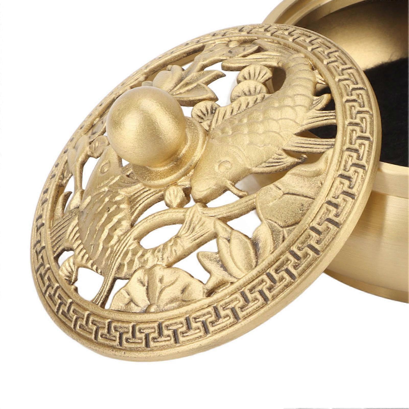 Incense Burner Brass Exquisite Retro Antique Style Easy Cleaning Incense Burner Holder for Desktop Decoration