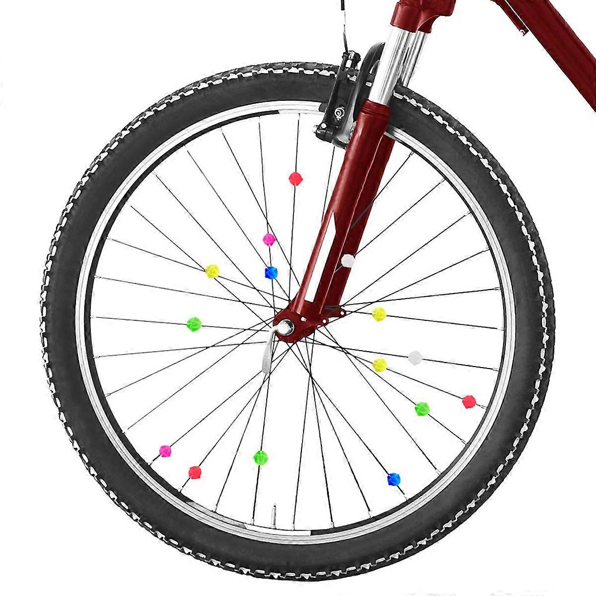 72pcs Colorful Luminous Round Wheel Spoke Beads Bike Plastic Clip Decorations